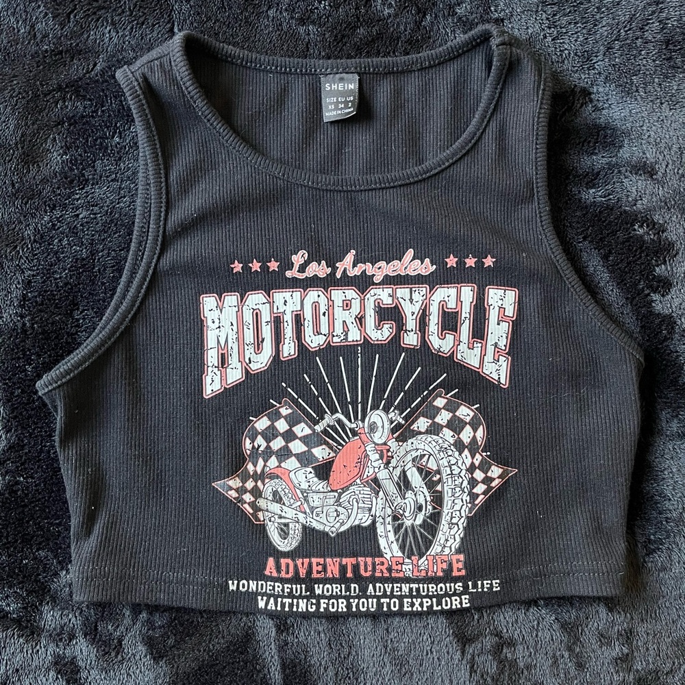 Cropped Motorcycle Tank Top